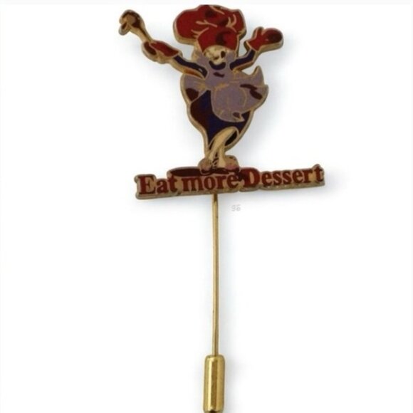 Vtg 2004 Red Hat Society “Eat More Dessert” Stick Pin – Whimsical Collectible - Picture 12 of 13